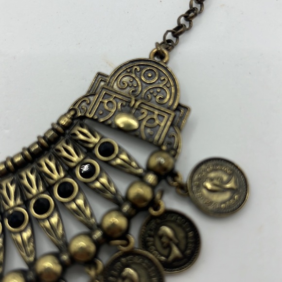 Coin chocker cleopatra style statement necklace costume boho indie unique - Picture 6 of 12
